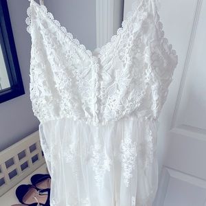 White Lace Mini Dress